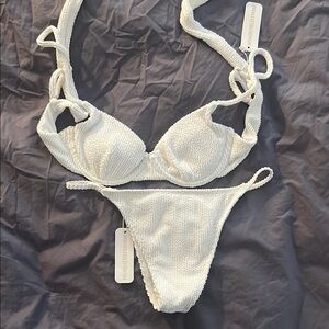 Somerfield Swim White Crinkled Bikini NWT
